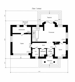 Проект одноэтажного дома из газобетона